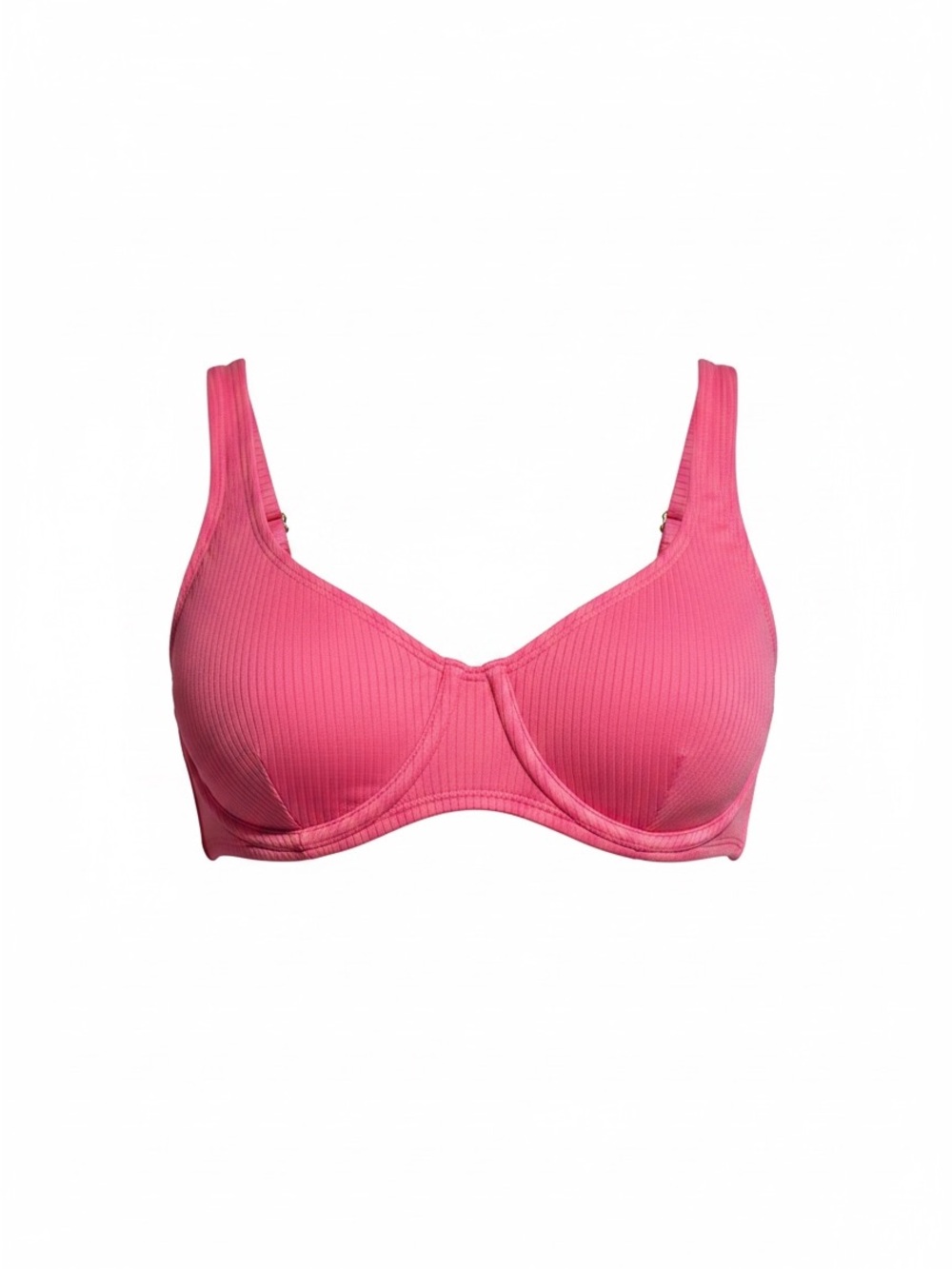 Ladies Wild Fable Ribbed Underwire Bikini Top Hot Pink M New